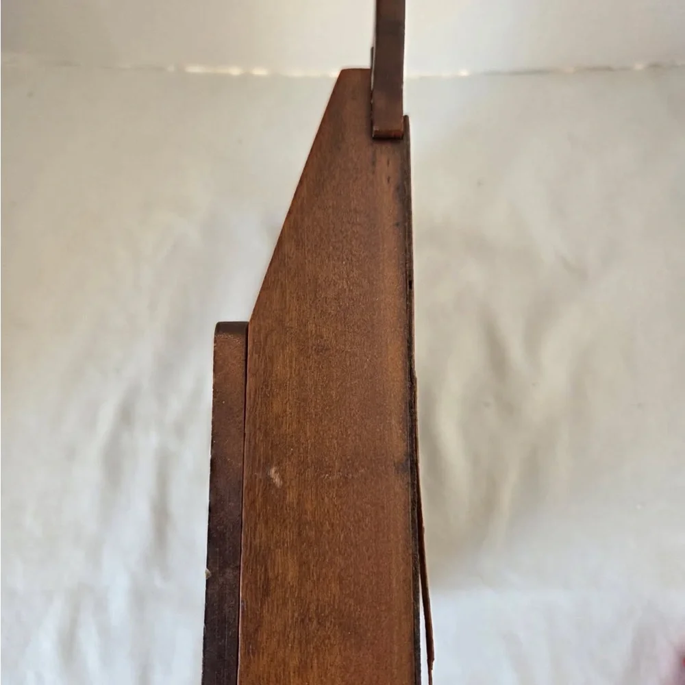 Vintage Wooden Napkin Holder Wall Mount Cottagecore Country Kitchen Floral Fig